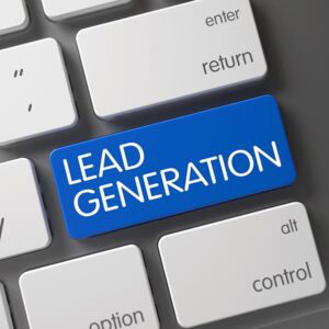 Keyboard with blue 'Lead Generation' button