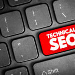Keyboard key labeled Technical SEO